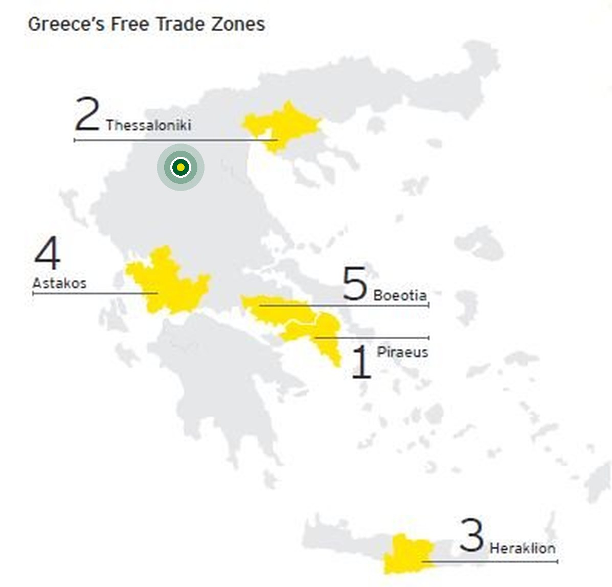 Χάρτης: θέση της εγκατάστασης σε σχέση με τις Ζώνες Ελεύθερου Εμπορίου